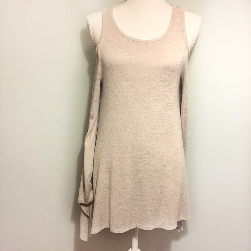 Long sleeve cold shoulder sweater